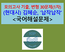 납작납작-박수근 화법을 위하여(김혜순)-문제 모음 30제(1차)