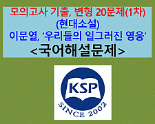 우리들의 일그러진 영웅(이문열)-문제 모음 20제(1차)