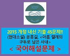 아홉 켤레의 구두로 남은 사내(윤흥길)-45문제(2015 국어, 문학 내신 기출 모음)